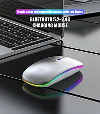 Мишка беспроводна з акумулятором Bluetooth BT5.2 + 2.4 GHz 1600DPI, фото 6