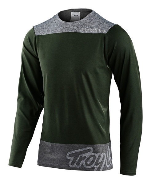Джерсі TLD Skyline L/S ChillJersey London Olive/Grey] розмір Lg