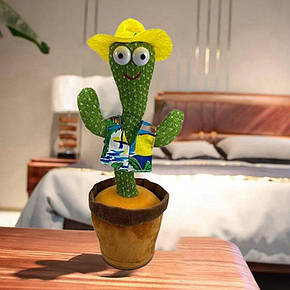 Музична іграшка, що танцює, Dancing Cactus повторює звуки навколо, кактус біля вазони 32, фото 1