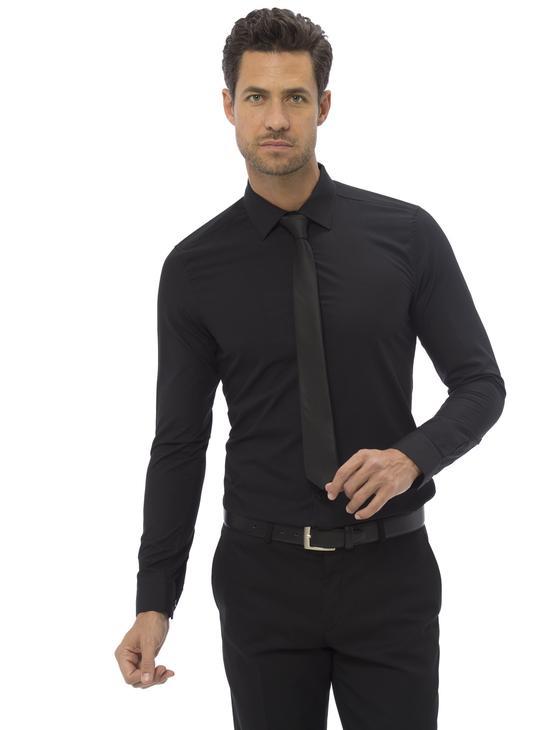 Чорна чоловіча сорочка класична LC Waiki/ЛС Вайки