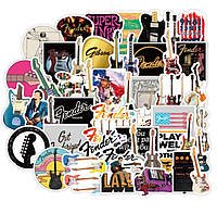 Набір вінілових наклейок стикерів Гітара Стикербомбінг на автотелефон ноутбук стіну 50 шт.