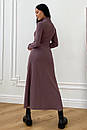 Жіноча довга облягаюча бежева сукня з турецького трикотажу з розрізами Рената 40 42 44 46 48 50 розмір, фото 7