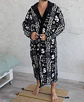 Мужской махровый халат с капюшоном банный Romance большие размеры XL,2ХL,3XL