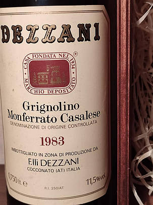 Вино 1983 року Grignolino Італія, фото 2