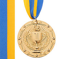 Медаль спортивна (1 шт) d = 65 мм 38g C-6407, 1 місце (золото)