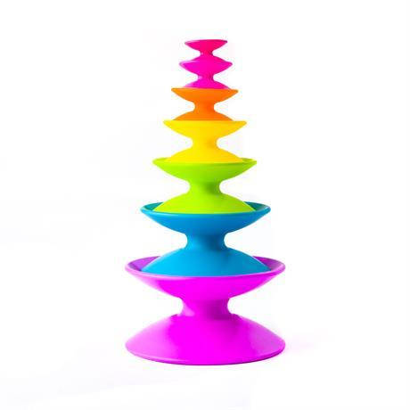 Пірамідка Башта з кольорових катушок Fat Brain Toys Spoolz (F181ML), фото 1