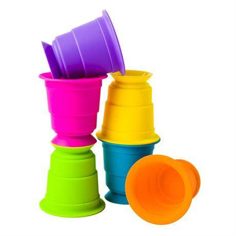 Тактильна іграшка Fat Brain Toys Suction Kupz М'які чашки 6 шт. (F183ML), фото 1