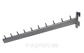 Кронштейн в рейку овальний на 10 штирів 45 (см) сірий