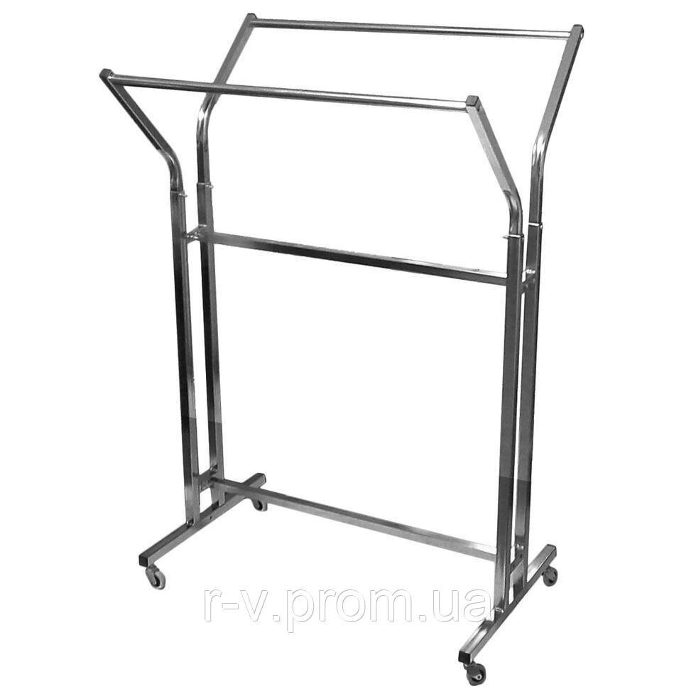 Стійка подвійна "Книжка" на колесах хромована, фото 1
