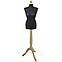Манекен пінопластовий 42 р-р чорний на дерев'яній тринозі, фото 4