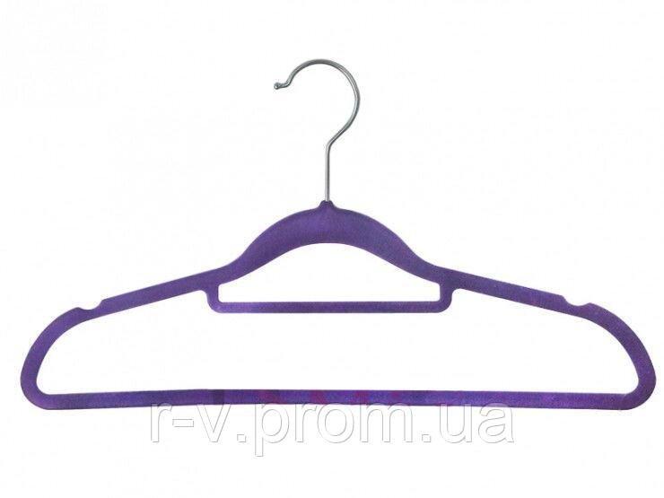 Плічка для блуз з велюровим покриттям бузкові