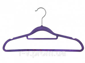 Плічка для блуз з велюровим покриттям бузкові