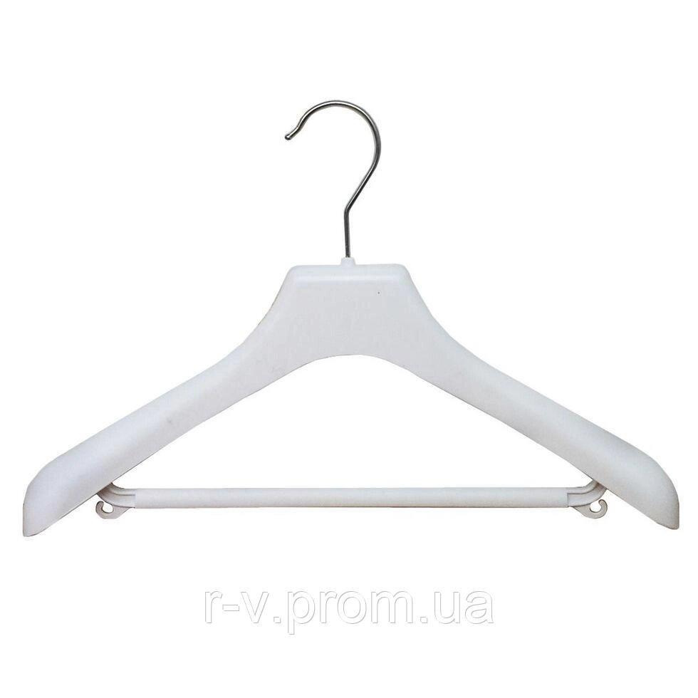 Плічка для одягу білі 38 (см) з поперечиною, фото 1