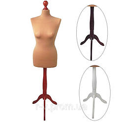 Манекен пінопластовий 48 р. бежевий на дерев'яній тринозі