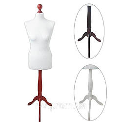 Манекен пінопластовий 50-52 р. білий на дерев'яній тринозі