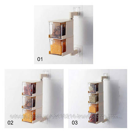 Полиця для спецій, настінний поворотний контейнер 196350, фото 2