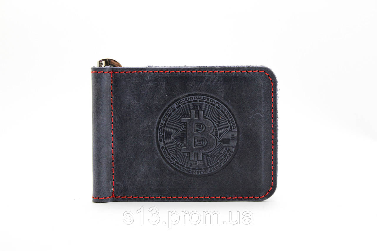 Кожаный Кошелек-зажим для Денег 