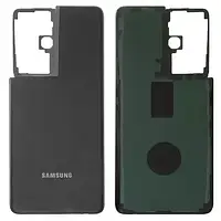 Задняя панель корпуса (крышка) для Samsung Galaxy S21 Ultra 5G G998, черный, оригинал