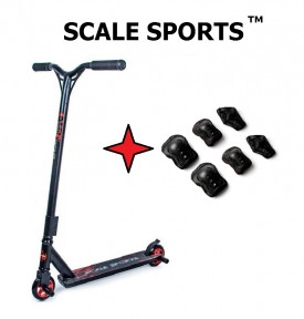 Трюковий самокат Scale Sports Storm Чорний (USA) + Набір захисту - ( 3 в 1)