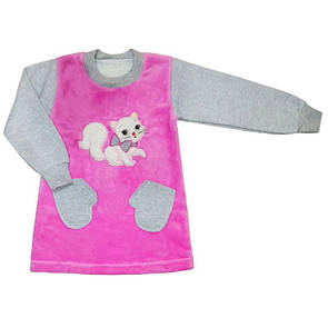 Туніка Кішечка Комбінована з вишивкою Велсофт+тринитка