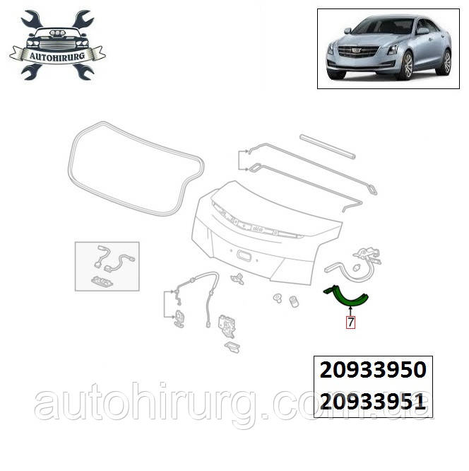 Накладка петлі кришки багажника Cadillac ATS 20933950 / 20933951
