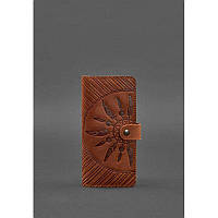 Кожаное женское портмоне инди коричневое Красивое женское портмоне премиум класса Стильный женский кошелек