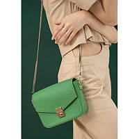 Женская кожаная сумочка Yoko зеленая Красивая женская сумка кросбоди со съемной шлейкой Кожаная женская сумка