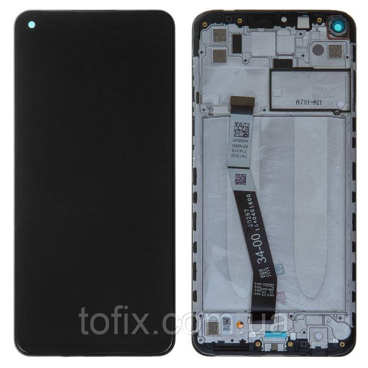 Дисплей для Xiaomi Redmi Note 9 / Redmi 10X 4G, модуль (сенсор) з рамкою (панеллю), сервісний оригінал