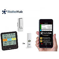 Термогігрометр цифровий TFA "Klima@Home" WeatherHub для смартфона, 1 міжмережевий шлюз, 3 зовнішніх радіодатчика