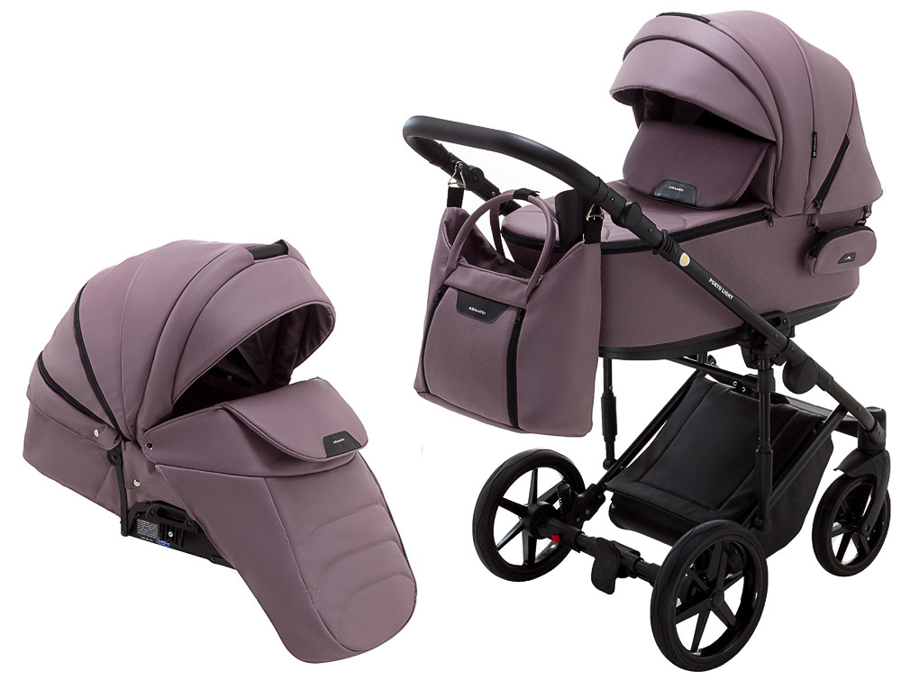 Коляска 2 в 1 Adamex Porto Light ECO шкіра 100% SA-24 бузковий