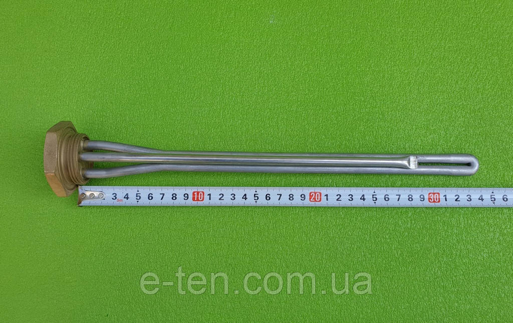 Тен неіржавка KAWAI для чавунної батареї 1000W/220V/Lдовжина=340 мм/на різі 1 1/4" (дюйм із чверть)