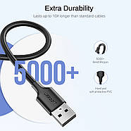 Кабель MicroUSB 2.4A для швидкої зарядки шнур мікро юсб Ugreen 1м (чорний), фото 7