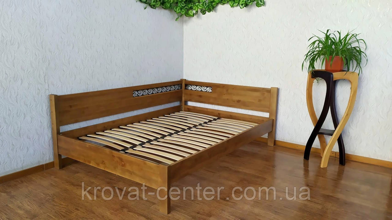 Ліжко полуторне дерев'яна кутова для спальні "Шанталь Люкс" від виробника