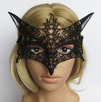 Сексуальна маска на очі мереживна на вечірку, маскарад, танці "лисичка" лисиця, фото 2