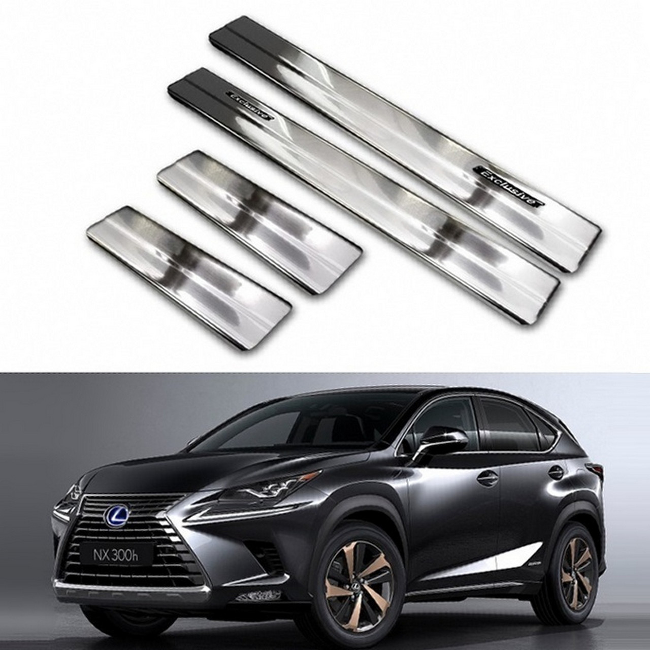 Захисні накладки на пороги "Exclusive" для Lexus NX AZ10 2014-2021