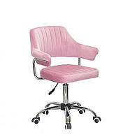 Крісло Джеф JEFF CH - OFFICE рожева фрезія оксамит на колесах