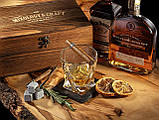 Набір для віскі в дерев'яній коробці з підставками з каменю Whiskey Glass and Stones Set with Wooden Box., фото 6
