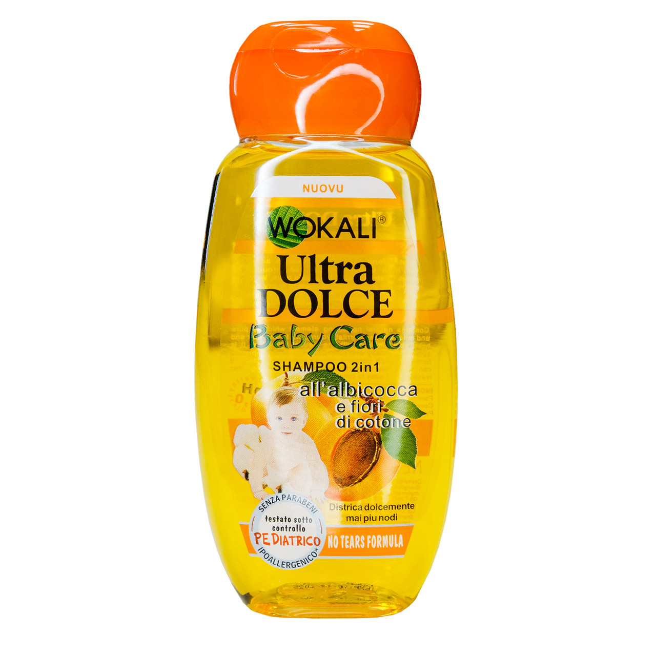 Дитячий шампунь Wokali Ultra Dolce Shampoo Baby Care абрикос 2в1 WKL187 220 мл, фото 1
