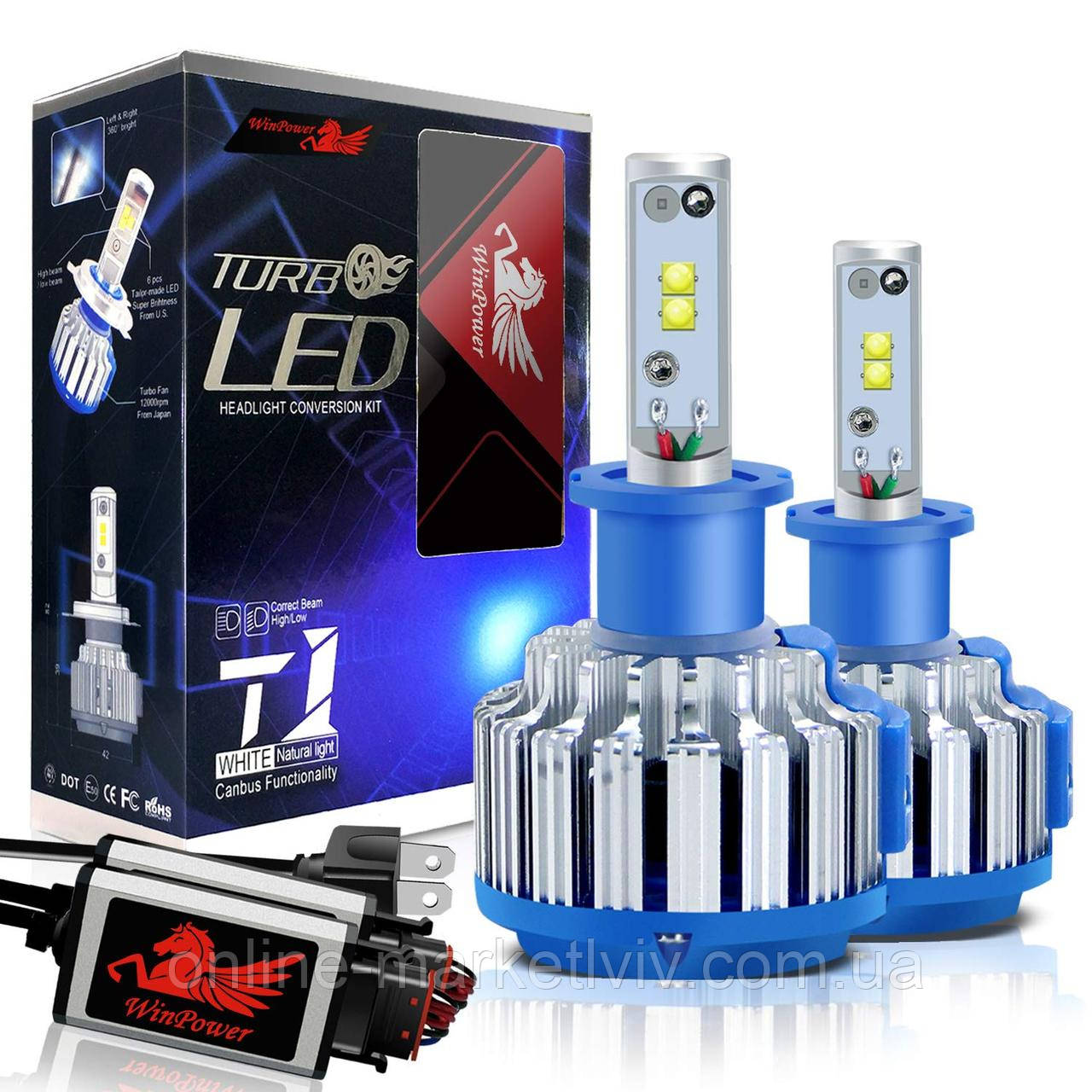 Автомобільна LED лампа T1-H4 2 шт / Комплект автомобільних LED ламп, фото 1
