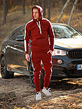 Спортивний костюм зимовий чоловічий на флісі Asos до -15*С бордовий Комплект тепла Кофта + Штани з начосом