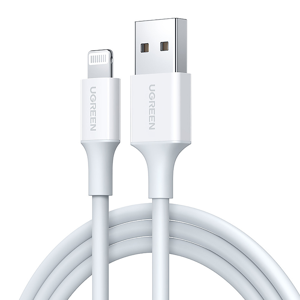 Сертифікований кабель Lightning для зарядки Apple IPhone IPad з чіпом MFI Ugreen 1м (білий), фото 1