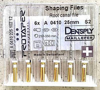 Протейперы машинные уп.6шт, 25мм S2 (Protaper), Dentsply Maillefer S2. Оригинал, высокое качество!