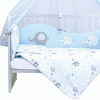 Змінний постільний комплект Baby Veres Elephant family blue для ліжечка 120х60 см