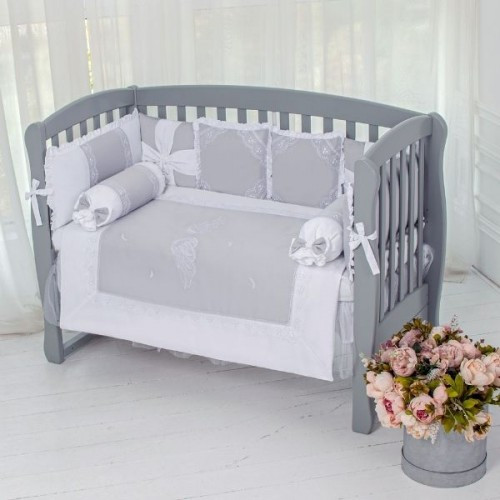 Постільний комплект в ліжечко Baby Veres Angel wings grey 6 одиниць