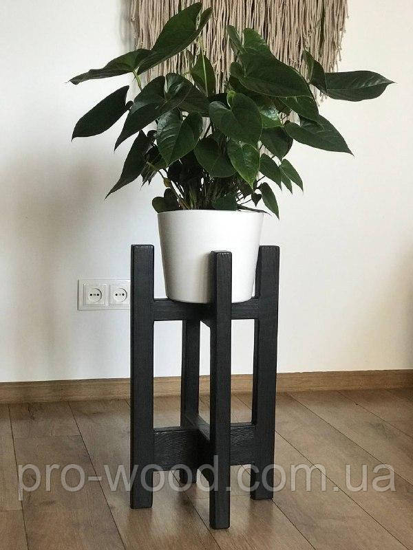 Підставка для квітів дерев'яна висота 50 см, діаметр 20 см, фото 1