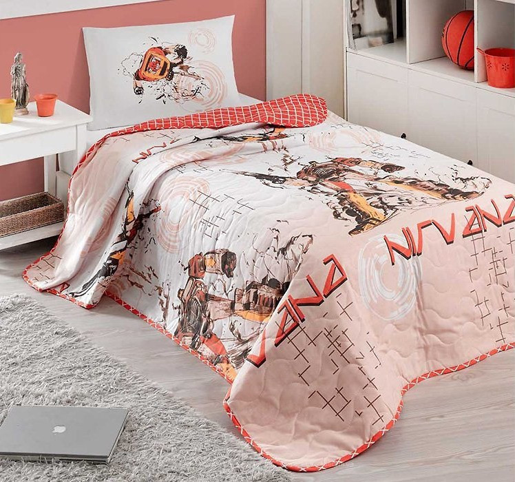 Покривало стьобане з наволочкою Eponj Home - Nirvana червоний 160*220, фото 1