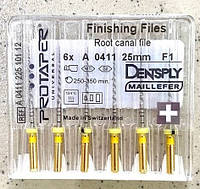 Протейперы машинные уп.6шт, 25мм F1 (Protaper), Dentsply Maillefer F1. Оригинал, высокое качество!