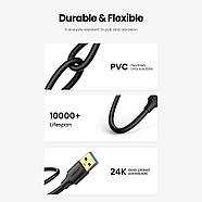 Кабель USB-A 3.0 Ugreen Male to Male AM/AM Cable 2м (чорний) US128, фото 10