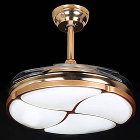 LED люстра вентилятор золото
