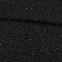 Рогожка букле пальтово-костюмная с шерстью вкрапления вишневые, черная, ш.151 (14105.005)